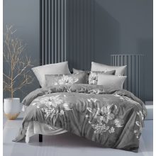 Szürke virágos Pamut Ágynemű garnitúra 3 részes