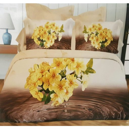 Emilia 3D sárga virág ágyneműhuzat 7 részes