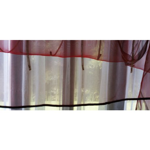 Oktávia Bordó piros Arany Organza függöny - készre varrt 250 x 300 cm