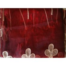 Oktávia Bordó piros Arany Organza függöny - készre varrt 250 x 300 cm