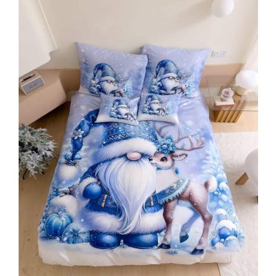 Kék Karárcsonyi Manó ágyneműhuzat 3D 7 részes 