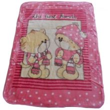 Maci barátság Rózsaszín Fehér Gyerek Pléd, Ágytakaró 100 x 140 cm