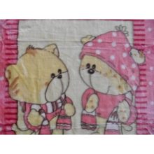 Maci barátság Rózsaszín Fehér Gyerek Pléd, Ágytakaró 100 x 140 cm