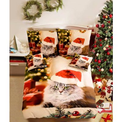 Miksa virágos ágyneműhuzat kék bézs 7 részes