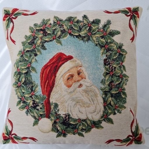 Karácsonyi Mikulás díszpárna gépi gobelin 40 x 40 cm
