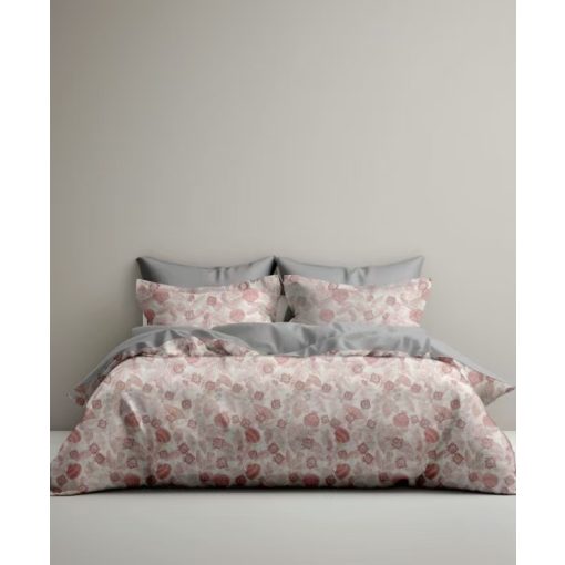 Elegante Szürke-Rózsaszín szatén ágyneműhuzat 3 részes