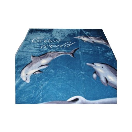 Medárda Kék Delfines Pléd, Ágytakaró 150 x 200 cm