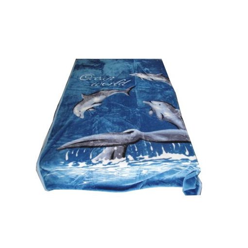 Medárda Kék Delfines Pléd, Ágytakaró 150 x 200 cm