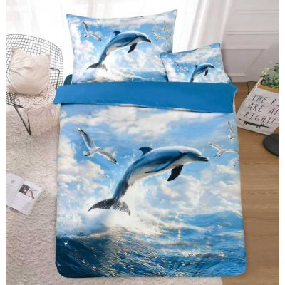 Kiss Me 3D ágyneműhuzat garnitúra Delfin 3 részes