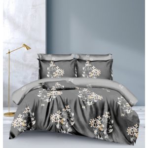   Oliána szürke virágos ágyneműhuzat 7 részes 140 x 200 cm