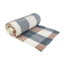 Willy kockás pléd takaró krém barna kék