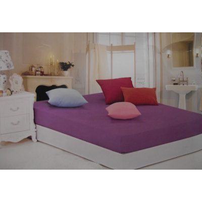 Nanett lila pamut gumis lepedő 160 x 200 cm