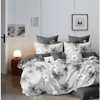 Simone virágos ágyneműhuzat szürke7 részes