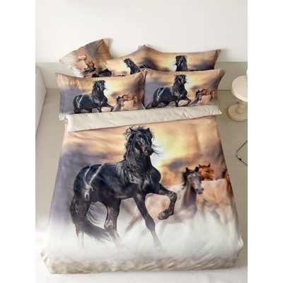 Kincsem 3D lovas ágyneműhuzat pamut 7 részes 140 x 200 cm