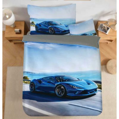 Nagyvárosi 3D Sportkocsis ágyneműhuzat pamut 3 részes