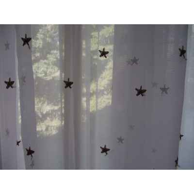   Hófehérke fényáteresztő Organza Függöny -készre varrt