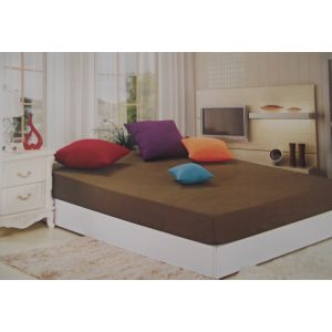 Cilka barna pamut gumis lepedő 200 x 220 cm