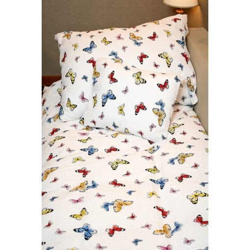 Bemolle Magyar Krepp ágyneműhuzat garnitúra 100% pamut pillangós Fehér