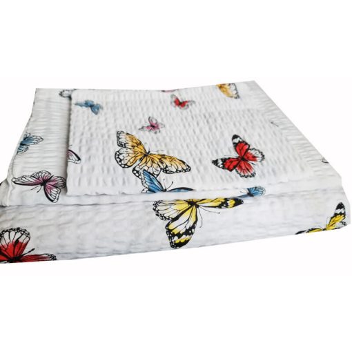 Bemolle Magyar Krepp ágyneműhuzat garnitúra 100% pamut pillangós Fehér