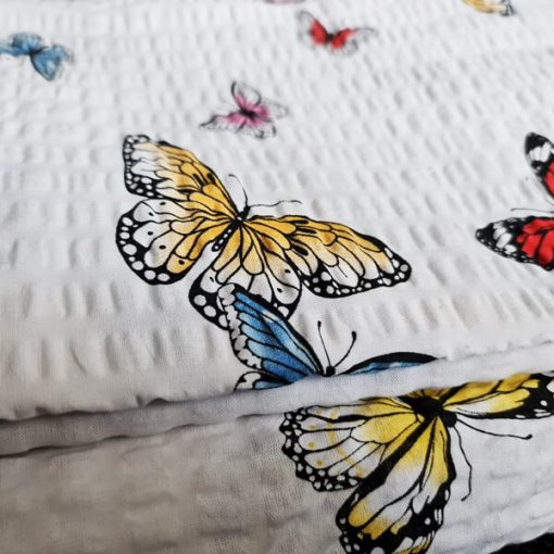 Bemolle Magyar Krepp ágyneműhuzat garnitúra 100% pamut pillangós Fehér