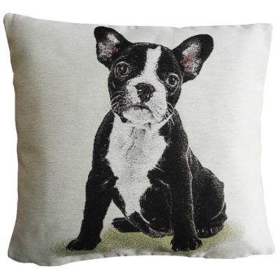 Fekete fehér Francia Bulldog díszpárna