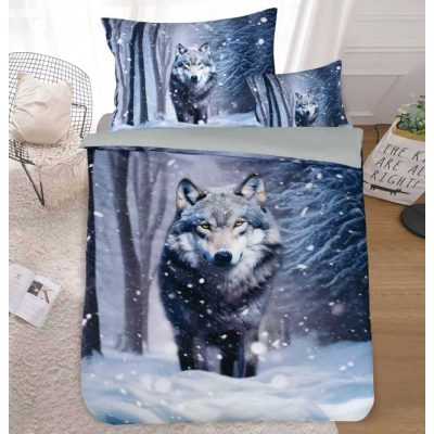 Gyömbér 3D Farkas Pamut Ágyneműhuzat 7 részes