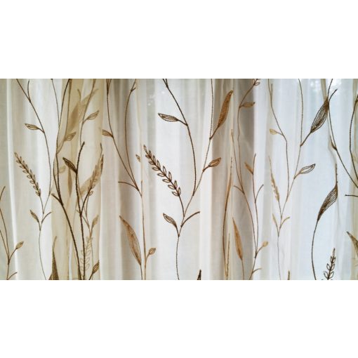 Sötét-Bézs Organza függöny - készre varrt