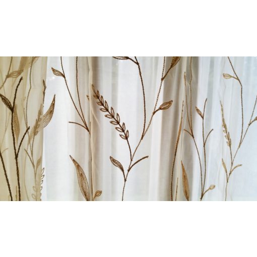 Sötét-Bézs Organza függöny - készre varrt