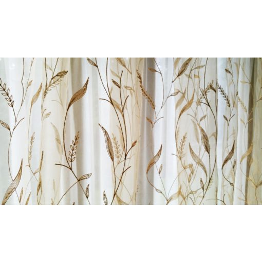 Sötét-Bézs Organza függöny - készre varrt