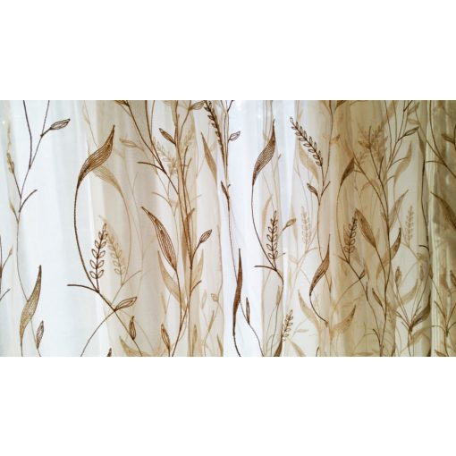 Sötét-Bézs Organza függöny - készre varrt