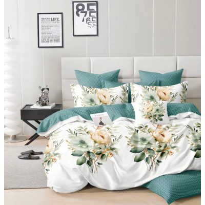   Moszat türkíz ágyneműhuzat 6 részes nagy paplanos 200x220 cm