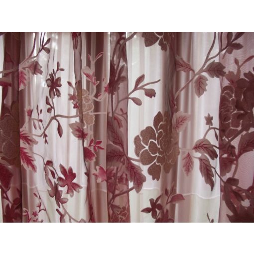 Zsaklin Bordó Dekorfüggöny-fényáteresztő