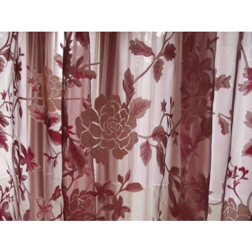 Zsaklin Bordó Dekorfüggöny-fényáteresztő