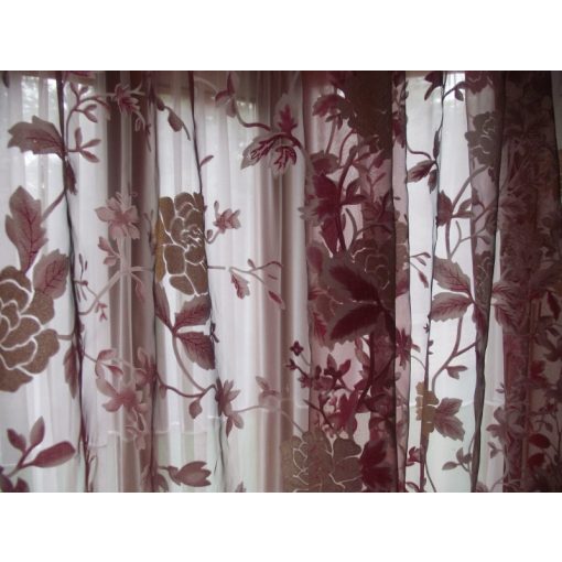 Zsaklin Bordó Dekorfüggöny-fényáteresztő