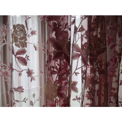 Zsaklin Bordó Dekorfüggöny-fényáteresztő