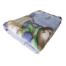 Mackó öröm Kék Fehér gyerek Pléd, Ágytakaró 100 x 140 cm