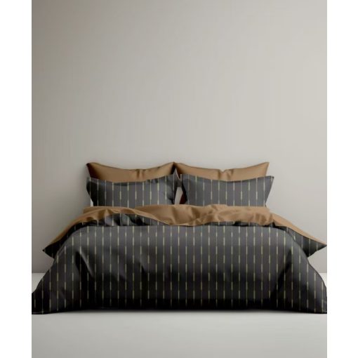 Sofiane Barna Antracit Szatén Ágyneműhuzat Garnitúra 3 részes