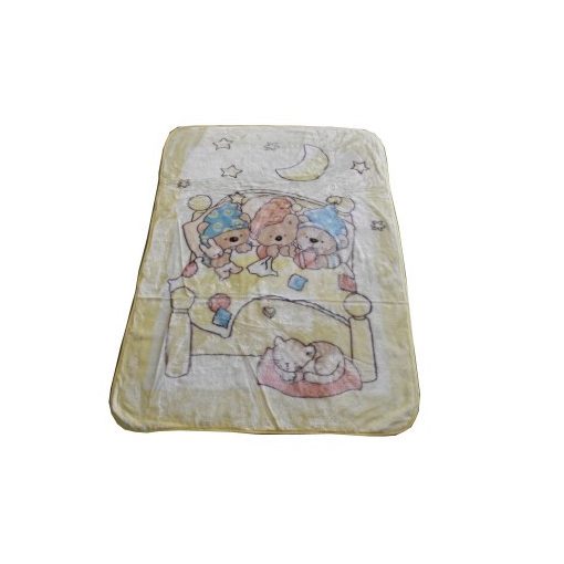 Családi körben Krém Fehér Gyerek Pléd Ágytakaró 100 x 140 cm