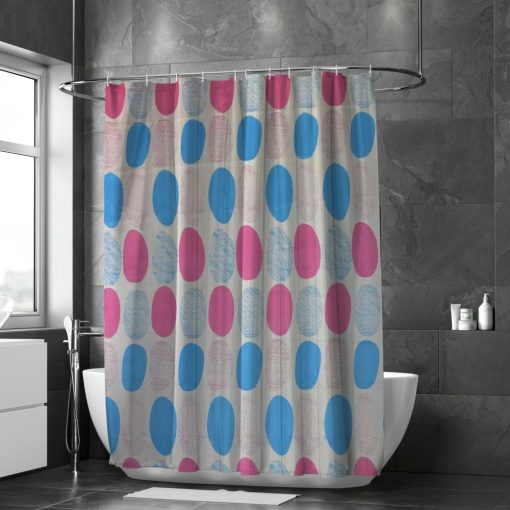 Adina rózsaszín kék modern zuhanyfüggöny 180 x 180 cm
