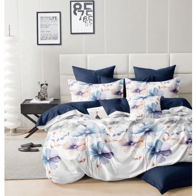 Docia modern 3 részes kék ágynemű garnitúra