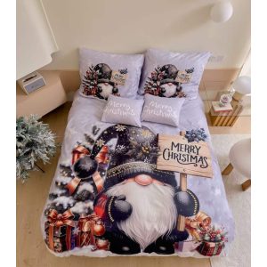   Cupid karácsoniy fekete manó 6 részes ágynemű garnitúra bézs