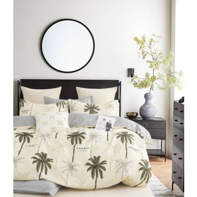   Orrell pálmafás krémszínű szürke ágyneműhuzat 6 részes