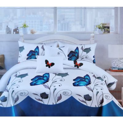   Allison 200x220 ágyneműhuzat 6 részes nagy paplanos Kék pillangós