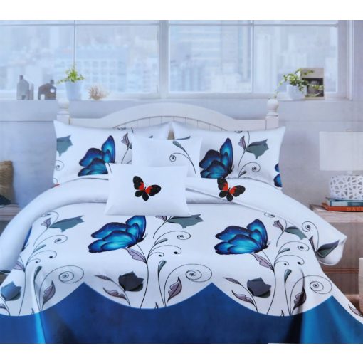 Allison 200x220 ágyneműhuzat 6 részes nagy paplanos Kék pillangós
