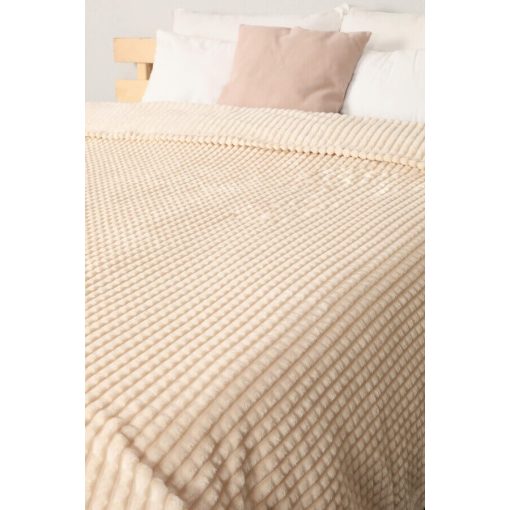 Panda ágytakaró pléd elegáns krém bézs vaj szín