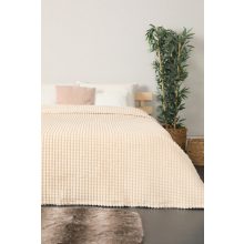 Panda ágytakaró pléd elegáns krém bézs vaj szín