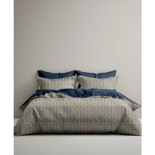 Romantic Kék-Bézs szatén Ágyneműhuzat Garnitúra 3 részes