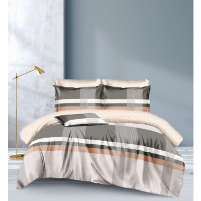 Bázel bézs csíkos ágyneműhuzat 7 részes 140 x 200 cm