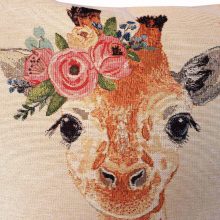 Zsiráfos Díszpárna Bézs 40 x 40 cm gépi gobelin