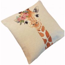 Zsiráfos Díszpárna Bézs 40 x 40 cm gépi gobelin